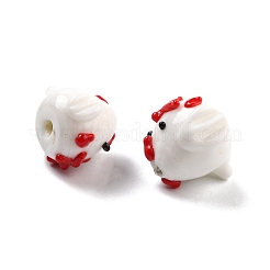 手作りランプワークビーズ  おんどり  レッド  13~14x16~17x15~17mm  穴：1.2~2.5mm&nbsp;LAMP-I024-22