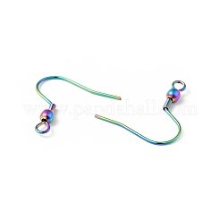 316サージカルステンレスフックイヤリング  耳ワイヤーイオンプレーティング(ip)  水平ループ付き  虹色  21x20.5x3mm  穴：2mm  22ゲージ  ピン：0.6mm&nbsp;STAS-E009-1MC