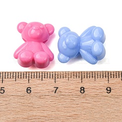 アクリルビーズ  不透明な  クマ  T-掘削  ミックスカラー  ミックスカラー  18.5x15.5x10.5mm  穴：3mm  約320個/500g&nbsp;OACR-Z038-01