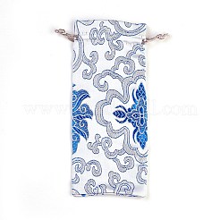 シルクポーチ  ドローストリングバッグ  ホワイト  19x7.5~8cm&nbsp;LS-ABAG-WH0013-13