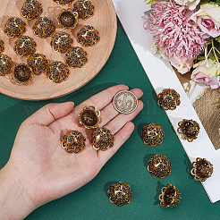 24Pcs Tibetan Style Alloy Bead Caps&nbsp;TIBE-PH0002-63AG