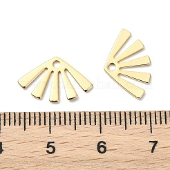 シーグレース真鍮ペンダント  ファンチャーム  カドミウムフリーと鉛フリー＆ニッケルフリー  18KGP本金メッキ  9.5x10x0.8mm  穴：1.4mm&nbsp;XGRQ3P173-619G