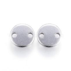 変色しにくい304ステンレススチールリンクコネクター  フラットラウンド  ステンレス鋼色  6x1mm  穴：1mm&nbsp;STAS-G124-29P