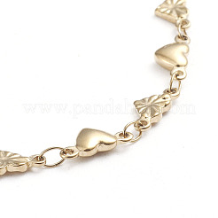 Heart 304 Stainless Steel Link Chain Bracelets&nbsp;BJEW-L673-008-G