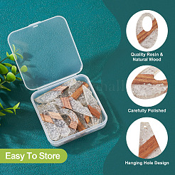 14Pcs 7 Styles Transparent Resin & Walnut Wood Pendants&nbsp;RESI-BY0001-06
