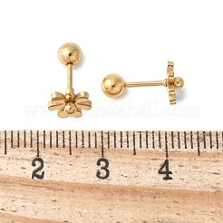 304ステンレススチールスタッドピアス  デイジーの花  ゴールドカラー  7x7mm&nbsp;EJEW-E603-01A-G