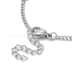 Alloy Resin Link Chain Bracelet with 304 Stainless Steel Curb Chains&nbsp;BJEW-JB09514-01