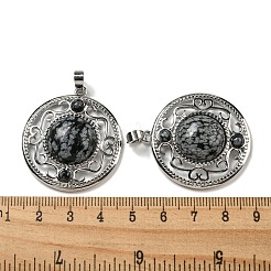 Natural Snowflake Obsidian Pendants&nbsp;G-Q158-03L