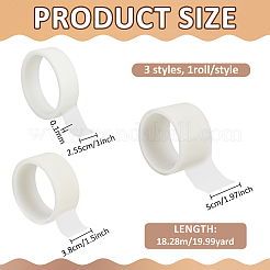 3ロール3種類のプラスチック製本テープ  透明  25.5~50mm&nbsp;AJEW-BC0011-34