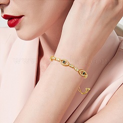 Horse Eye Cubic Zirconia Slider Bracelet&nbsp;BJEW-SZ0002-08A