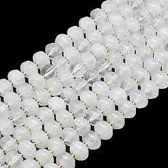 天然石クオーツクリスタルビーズ連売り  水晶  カボチャの形  シードビーズで  12~12.5x8~8.5mm  穴：1mm  約36~37個/連  15.20''（38.6センチメートル）&nbsp;G-P573-B09-01
