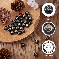 32Pcs 16 Style Handmade Lampwork Beads&nbsp;LAMP-CD0001-18