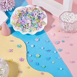 パールABSプラスチックビーズ  花  ミックスカラー  5.5~10.5x5~10x2~4.5mm  穴：1.2~1.4mm  50グラム&nbsp;KY-TADJ0001-03