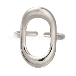 304ステンレススチールカフリング  楕円形  ステンレス鋼色  調整可能  22.5mm&nbsp;LS-RJEW-Z074-10P