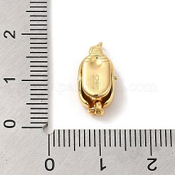 Rack Plating 925 Sterling Silver Micro Pave Clear Cubic Zirconia Bayonet Clasps&nbsp;STER-G038-15G