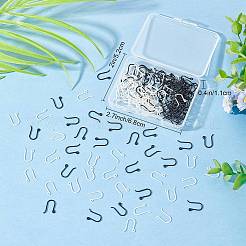 プラスチックピアスフック200個（2色）  耳ワイヤー  水平ループ付き  ブラック＆ホワイト  11x9x0.6mm  22ゲージ  穴：0.9mm  100個/カラー&nbsp;KY-SC0001-67