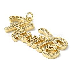 Brass Micro Pave Clear Cubic Zirconia Pendants&nbsp;KK-H270-07H-02