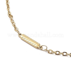 Ion Plating(IP) 304 Stainless Steel Rectangle Link Chain Necklace&nbsp;NJEW-K249-04G