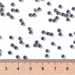 MIYUKIラウンドロカイユビーズ  日本製シードビーズ  （rr2001)マットガンメタル  8/0  3mm  穴：1mm  約422~455PCS /ボトル  10 G /ボトル&nbsp;SEED-JP0009-RR2001