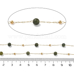 Natural Jade & 304 Stainless Steel Beads Link Chains&nbsp;CHS-K021-08A-08