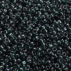 12/0 FGBグレードAラウンドガラスシードビーズ  透明色は光沢の  濃い緑  12/0  2x1.5mm  穴：0.3mm&nbsp;SEED-Q011-F523