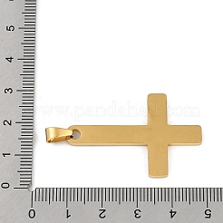 304ステンレススチール製聖ペテロ十字架ペンダント  ゴールドカラー  39.5x25.5x1.5mm  穴：7.5x3.5mm&nbsp;STAS-C116-03G