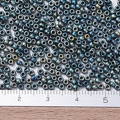 MIYUKIラウンドロカイユビーズ  日本製シードビーズ  11/0  （rr2008)マットメタリック緑青アイリス  2x1.3mm  穴：0.8mm  約50000個/ポンド&nbsp;SEED-G007-RR2008