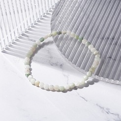 Natural Myanmar Jade/Burmese Jade Faceted Nugget Beads Stretch Bracelet&nbsp;BJEW-JB07217-01