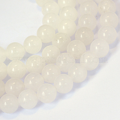 Natural White Jade Round Bead Strands&nbsp;G-E334-8mm-13