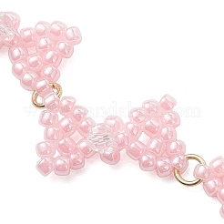3個 3色ガラスシードビーズ 蝶結びリンクブレスレット 女性用  ミックスカラー  7-7/8インチ（20cm）  1pc /カラー&nbsp;BJEW-MZ00220