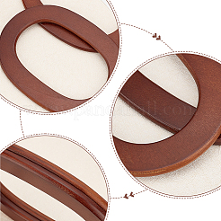 木製バッグハンドル  オーバル  ココナッツブラウン  18.5x13.7x0.85cm  内径：13.7x8.2のCM&nbsp;WOOD-WH0124-21