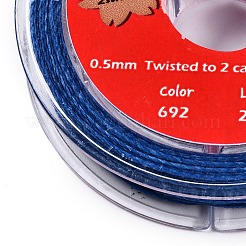 2本撚りの丸いワックスコットン糸コード  日本から輸入  藤紫色  0.5mm  約21.87ヤード（20m）/ロール&nbsp;YC-T004-01A-19