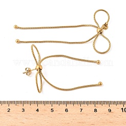 304ステンレススチールスタッドピアス  蝶結び  ゴールドカラー  55~71x35~37mm&nbsp;EJEW-B141-01G