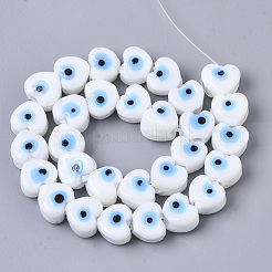 Handmade Evil Eye Lampwork Beads Strands&nbsp;LAMP-R143-07