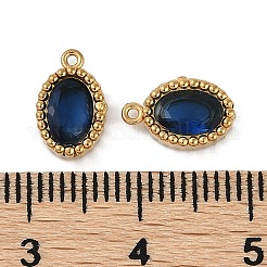 Ion Plating(IP) 304 Stainless Steel Micro Pave Cubic Zirconia Charms&nbsp;STAS-K256-19G-10