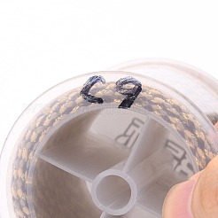 メタリック糸を使用した4本撚りポリコットンコード  手作りマクラメ綿ロープ  ひも壁掛け用植物ハンガー  ブラウン  1.5mm  約21.8ヤード（20m）/ロール&nbsp;OCOR-Z003-C06