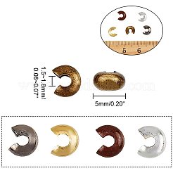 アイアン製つぶし玉カバーカシメ玉カバー  ミックスカラー  直径5mm  穴：1.5~1.8mm  500個/箱&nbsp;IFIN-NB0001-15