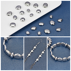 480個6スタイルccbプラスチックビーズ  楕円形と正方形  プラチナ  8~13x7~11x4~5.5mm  穴：1~1.5mm  80個/スタイル&nbsp;CCB-PH0001-22