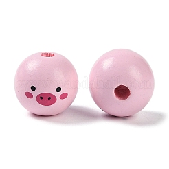 Animal Themes Printed Wood European Beads&nbsp;WOOD-M013-01H