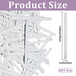 ペット用ビッグペンダント897個  長方形  銀  76x5x0.2mm  穴：1.4mm  約897個/130g&nbsp;KY-CY0001-11B