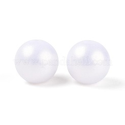 ゴム風の虹色の不透明アクリルビーズ  虹色の  ラウンド  ホワイトスモーク  15.5mm  穴：3.8mm  約259個/500g&nbsp;MACR-T010-16mm-08-01