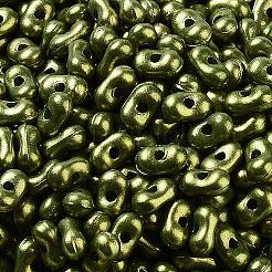 スプレー塗装された不透明なアクリルビーズ  ピーナッツ  濃い緑  6.5x4x3mm  穴：1.2mm  約10000個/500g&nbsp;MACR-K359-12B