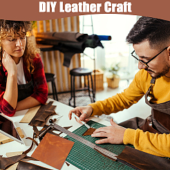 レザー生地  DIY 手作り衣類ラベル用の革シート  ハンドバッグ  シエナ  20x20x0.2cm&nbsp;DIY-WH0002-79A-02