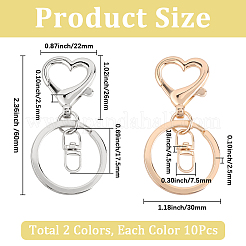 20Pcs 2 Colors Zinc Alloy Keychain Clasps&nbsp;FIND-SP0004-25