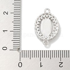 Rack Plating Brass Clear Cubic Zirconia Religion Oval Virgin Mary Connector Charms&nbsp;KK-L224-097P
