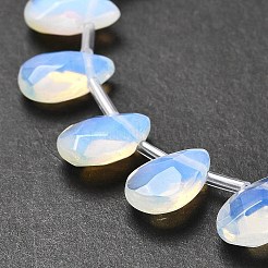 オパールビーズ連売り  多面カット  ティアドロップ  トップ掘削  12x8x3.5mm  穴：0.9mm  約22~25個/連  13.78''（35センチメートル）&nbsp;G-Q167-A01-01