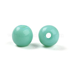 不透明なソリッドカラーのガラスビーズ  ラウンド  ターコイズ  4.5mm  穴：0.9~1mm&nbsp;X1-GLAA-N007-4mm-A04