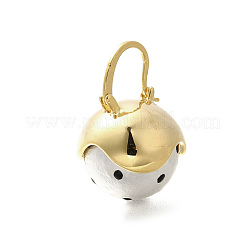 Brass & Plastic Imitation Pearl Hoop Earrings&nbsp;LS-EJEW-A121-02G