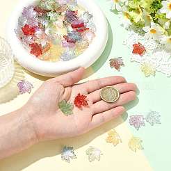 80Pcs 8 Colors Baking Paint Transparent Glass Pendants&nbsp;DGLA-FS0004-29