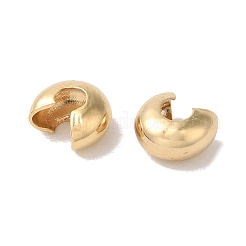 真鍮製つぶし玉カバーカシメ玉カバー  鉛フリー＆カドミウムフリー  24KGP本金メッキ  6x3.5mm  穴：2mm&nbsp;KK-K383-07D-G